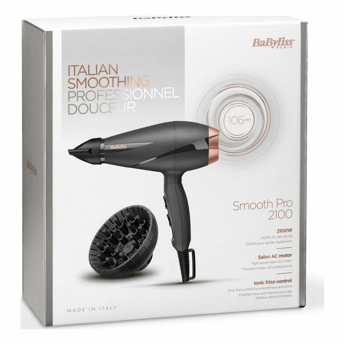 Hairdryer Babyliss 6709DE 2100 W Black Dark grey.