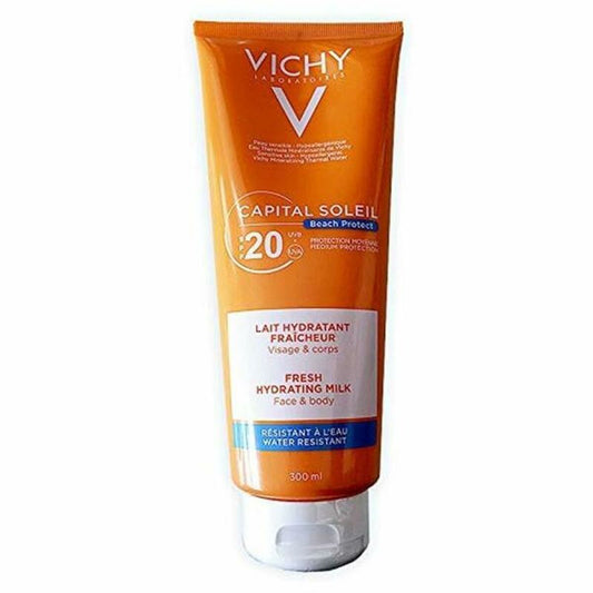 Sun Block Capital Soleil Fresh Hydrating Milk Vichy SPF 20 (300 ml).