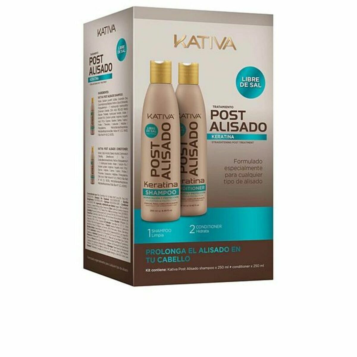 Hair Straightening Treatment Kativa Post Alisado Shampoo and Conditioner 2 Pieces.