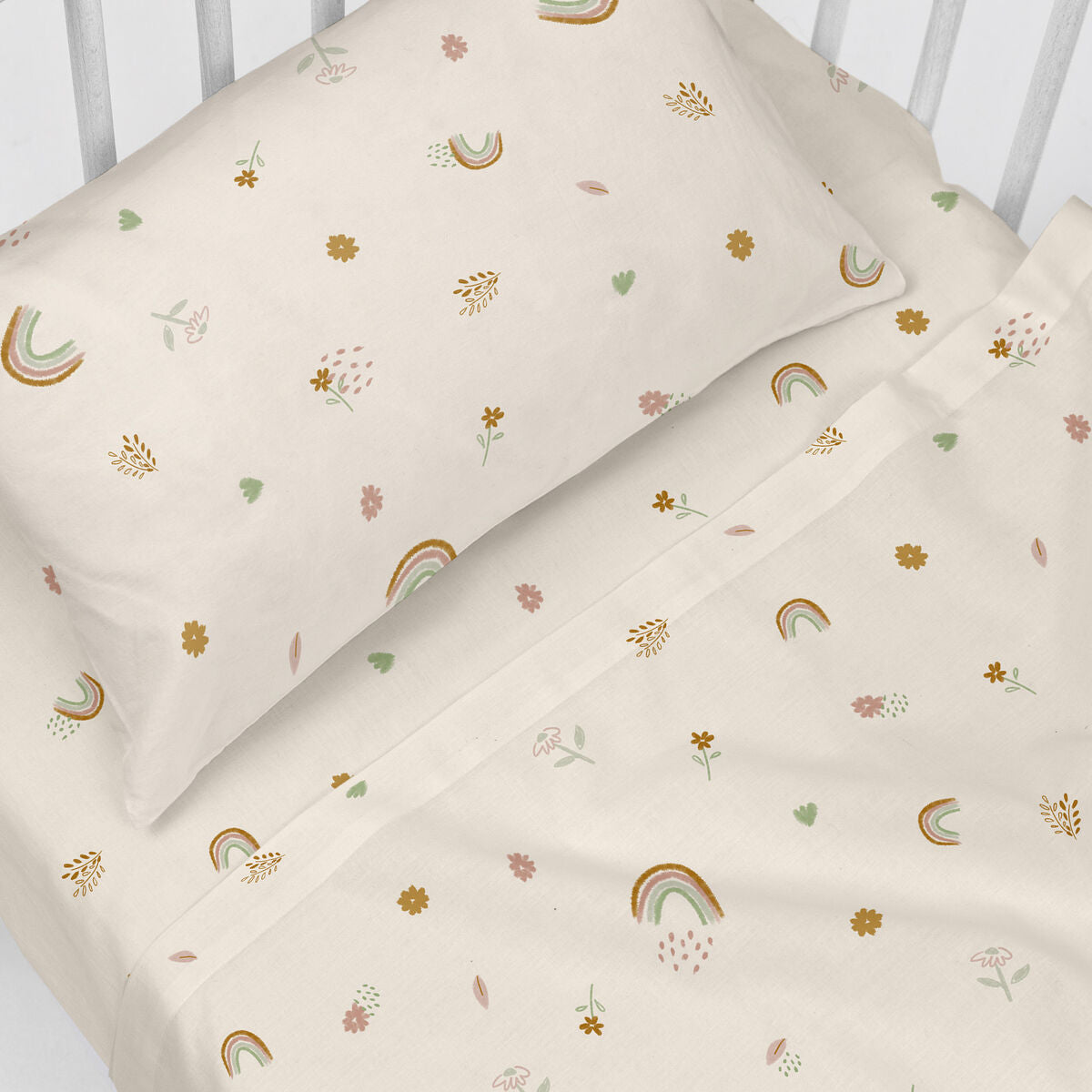 Bedding set HappyFriday HF Mini Iris Multicolour Baby Crib 2 Pieces.