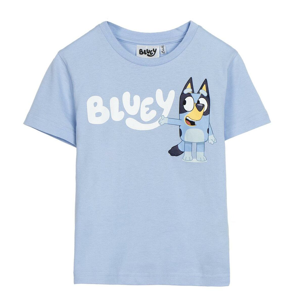 Child's Short Sleeve T-Shirt Bluey Light Blue.