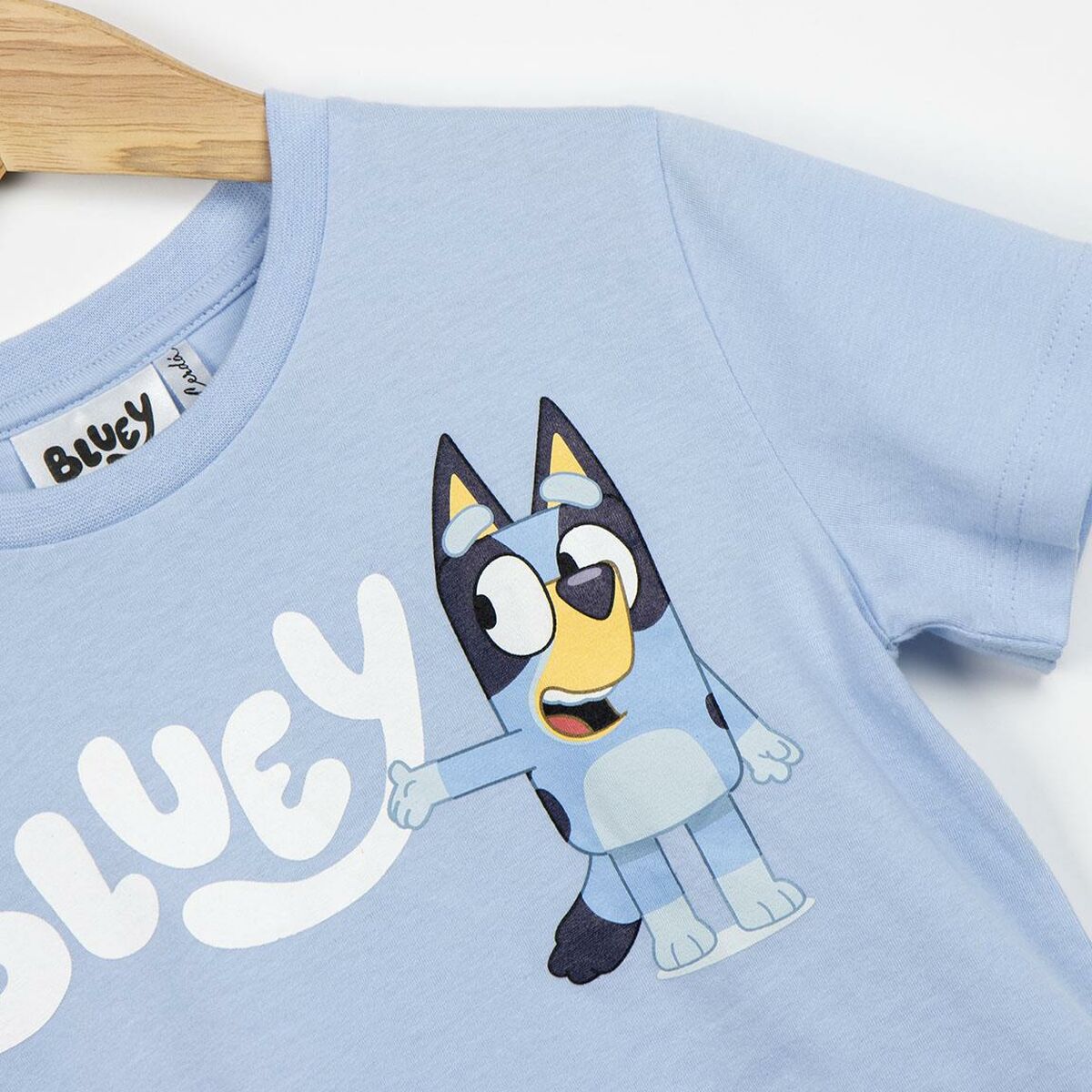 Child's Short Sleeve T-Shirt Bluey Light Blue.