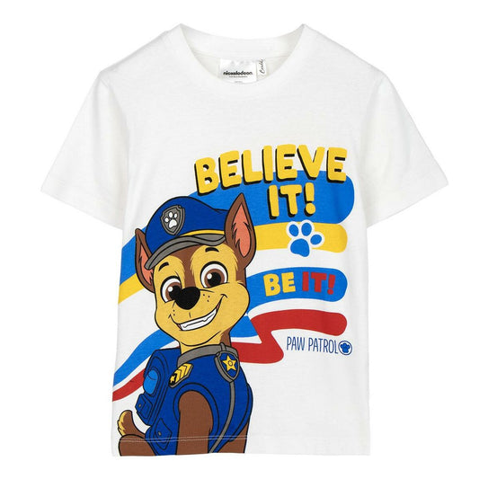 Child's Short Sleeve T-Shirt The Paw Patrol White.