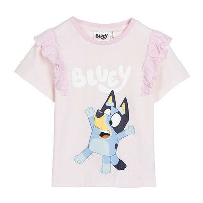 Child's Short Sleeve T-Shirt Bluey Light Pink.