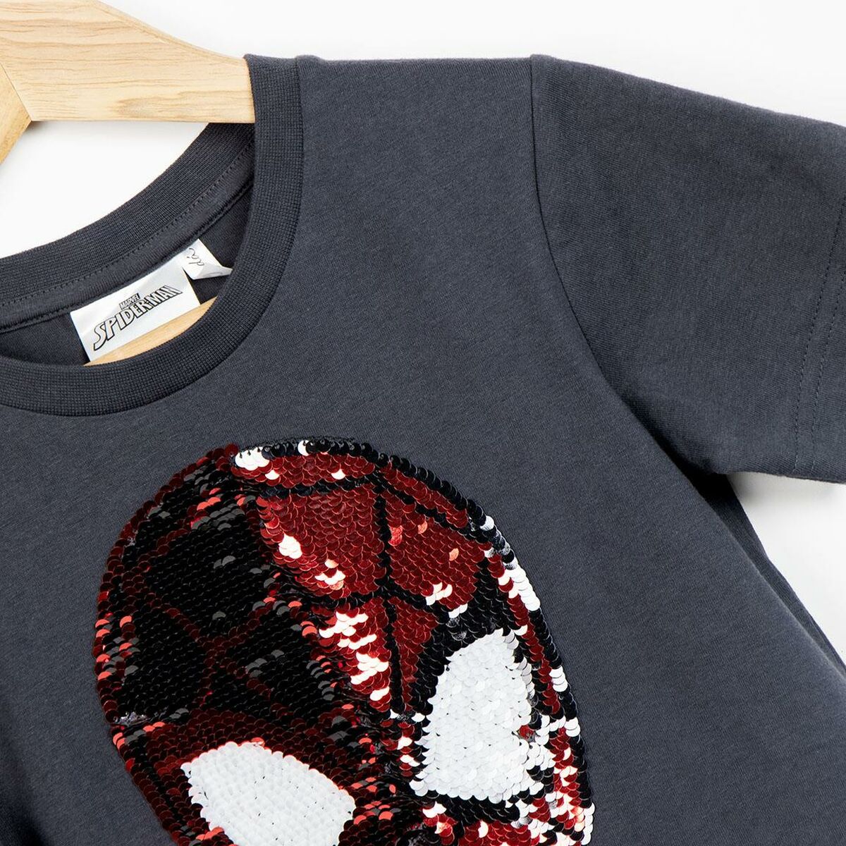 Child's Short Sleeve T-Shirt Spider-Man Dark grey.