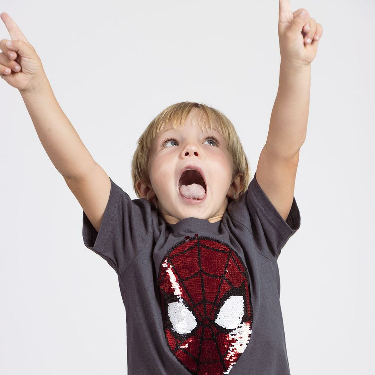 Child's Short Sleeve T-Shirt Spider-Man Dark grey.