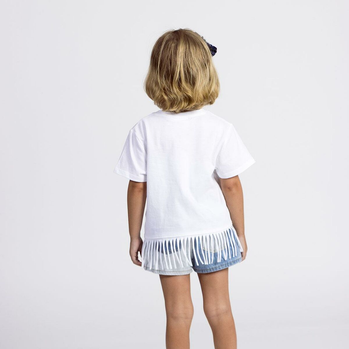 Child's Short Sleeve T-Shirt Stitch White.