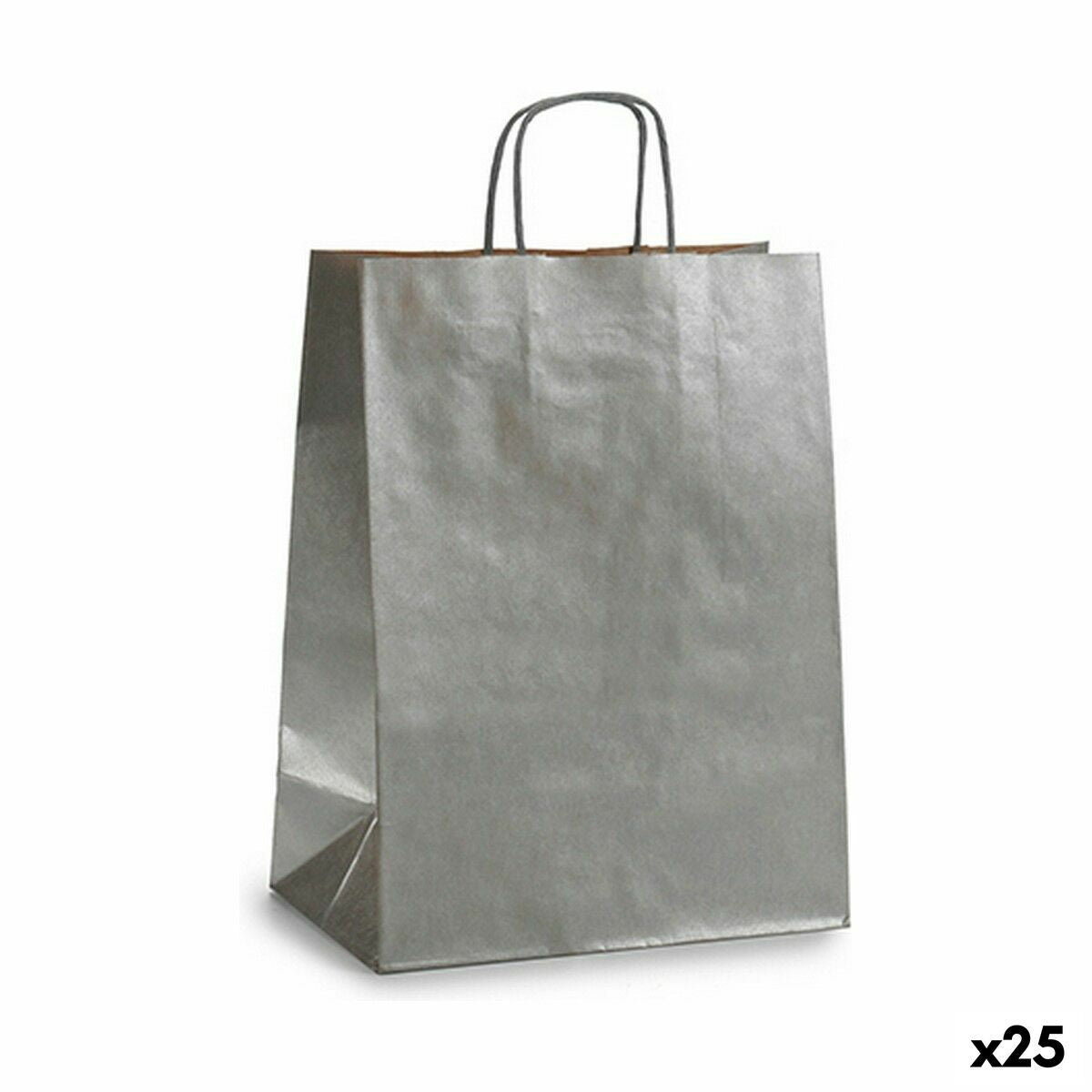 Paper Bag Silver (24 x 12 x 40 cm) (25 Units).