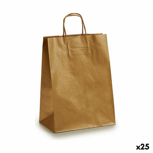 Paper Bag Golden (24 x 12 x 40 cm) (25 Units).