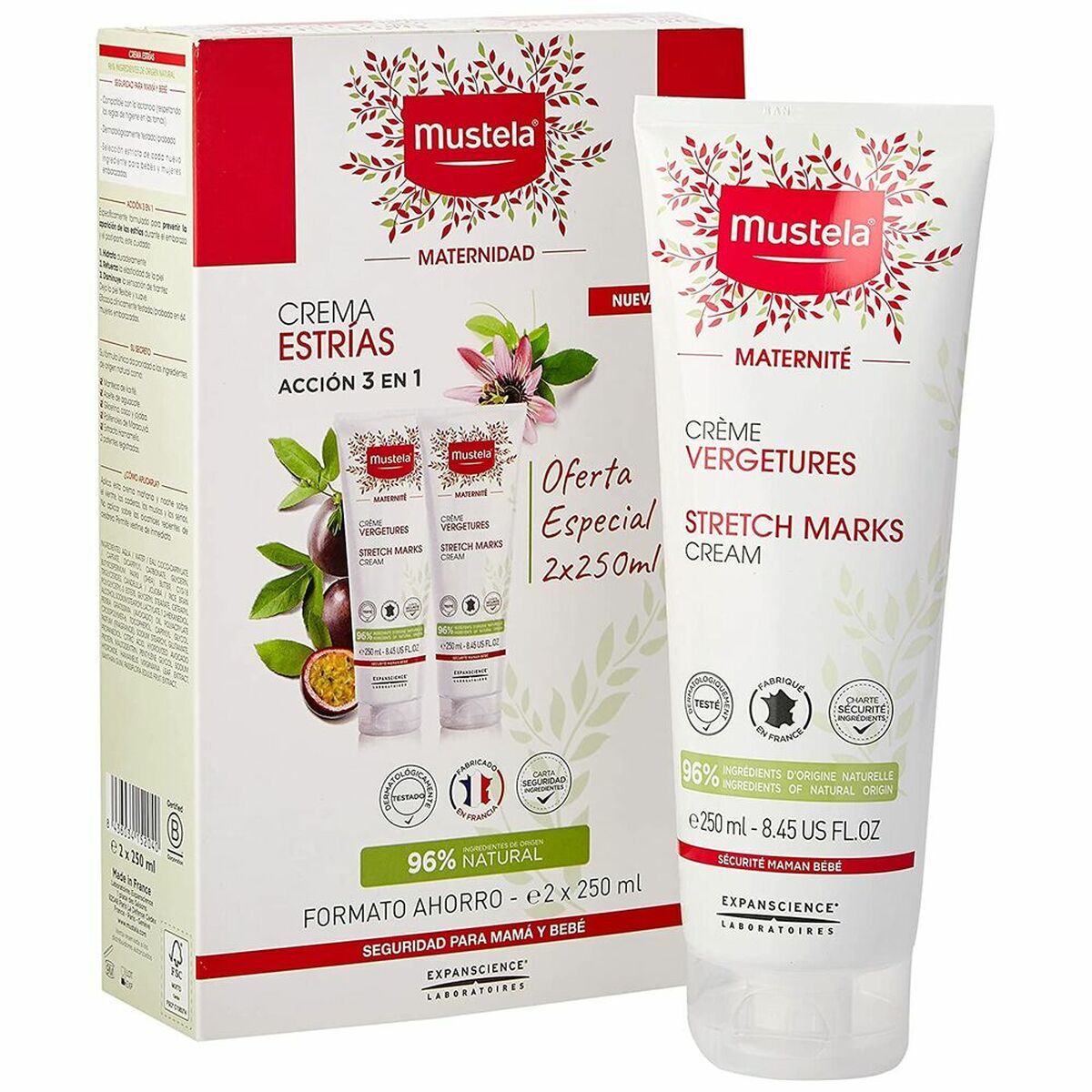 Anti - Stretch Mark Cream Mustela 48623 3 - in - 1 (2 x 250 ml) - MES49