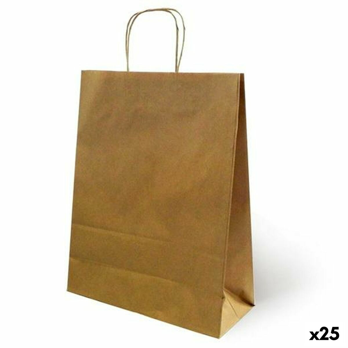 Bags Fama Brown With handles 125 g/m² 21 x 11 x 29 cm (25 Units) - MES49