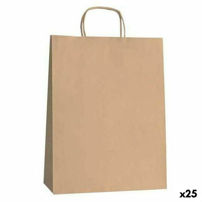 Bags Fama Brown With handles 125 g/m² 21 x 11 x 29 cm (25 Units) - MES49