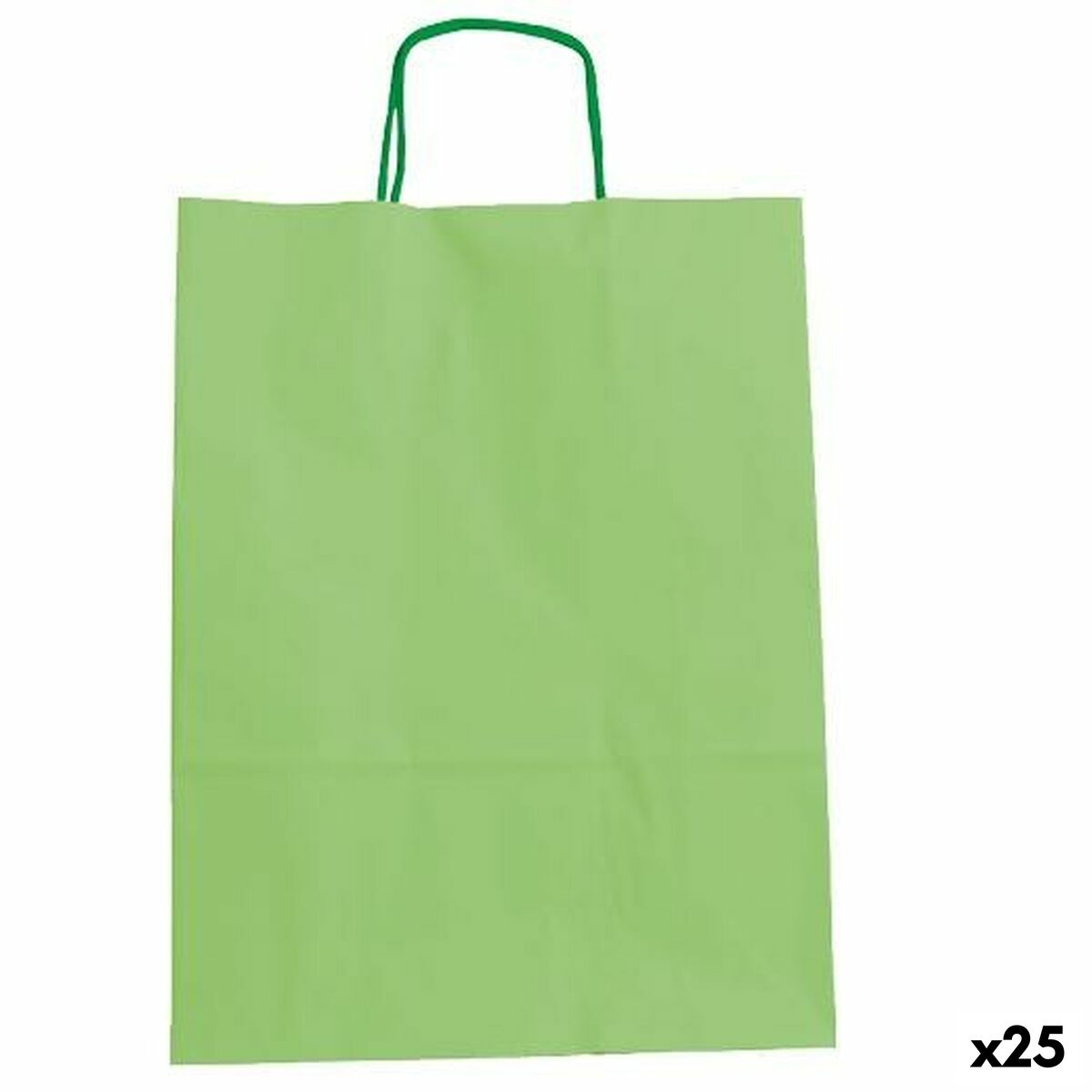 Bags Fama Light Green With handles 125 g/m² 15 x 8 x 21 cm (25 Units) - MES49