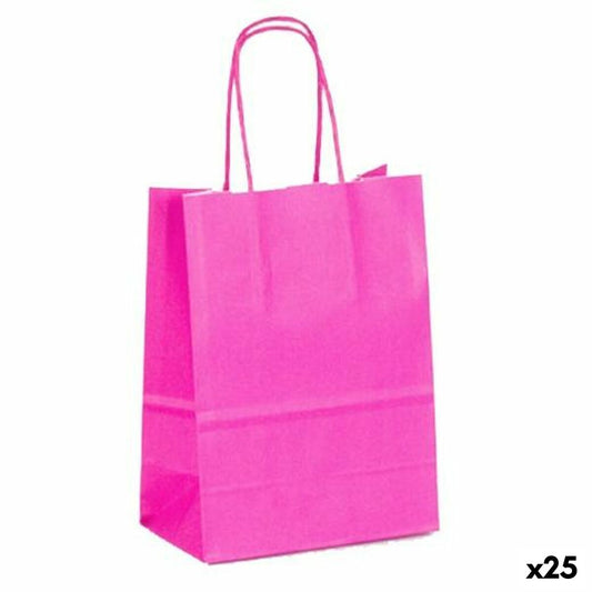 Bags Fama Magenta With handles 125 g/m² 15 x 8 x 21 cm (25 Units) - MES49