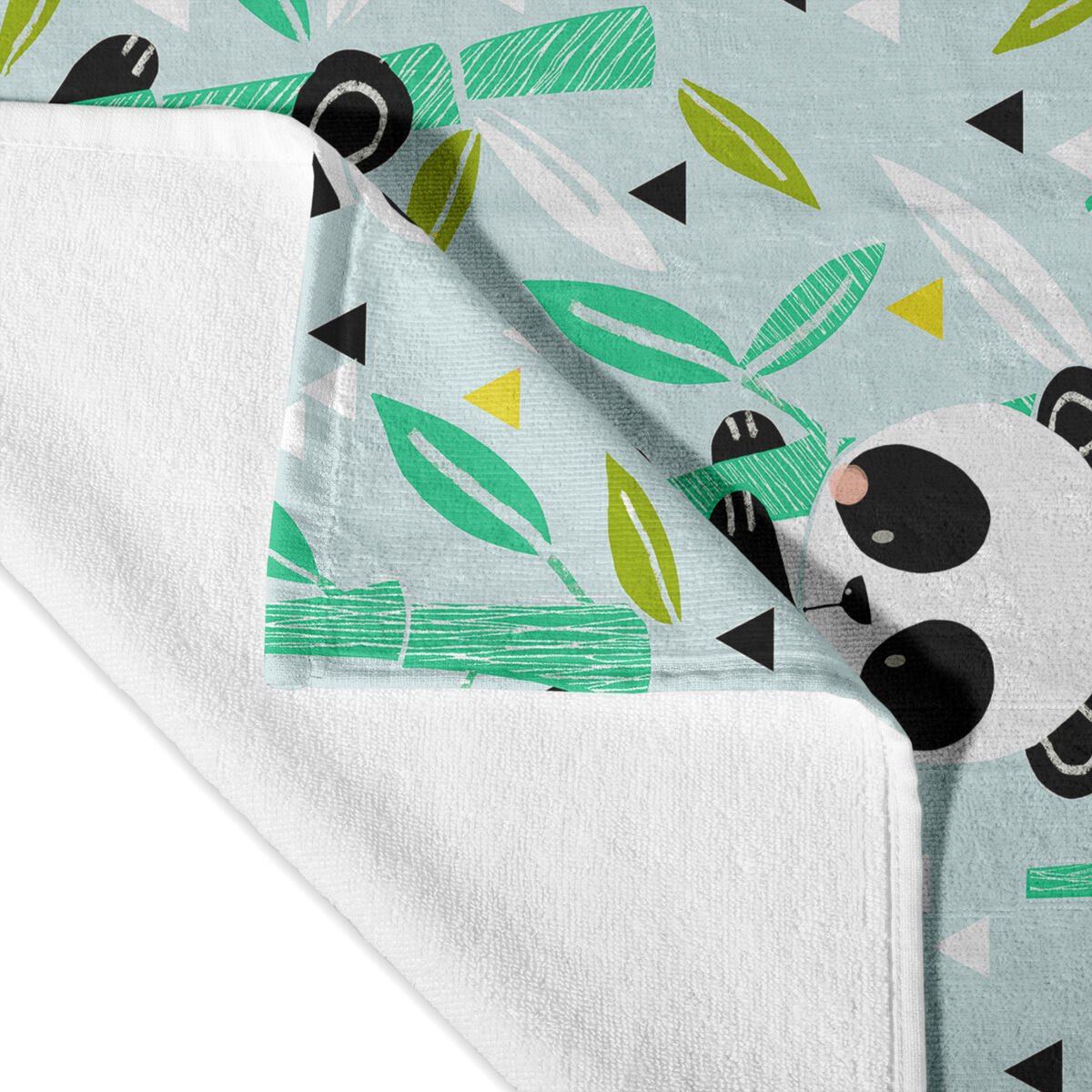 Bath towel HappyFriday Moshi Moshi Panda Garden Blue Multicolour 70 x 150 cm - MES49