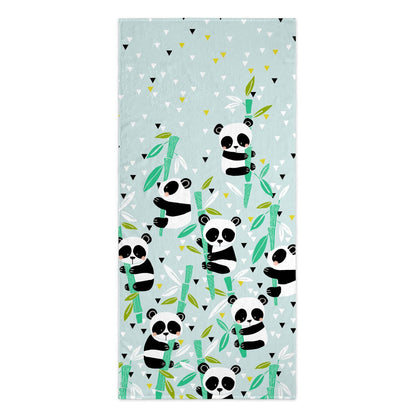 Bath towel HappyFriday Moshi Moshi Panda Garden Blue Multicolour 70 x 150 cm - MES49