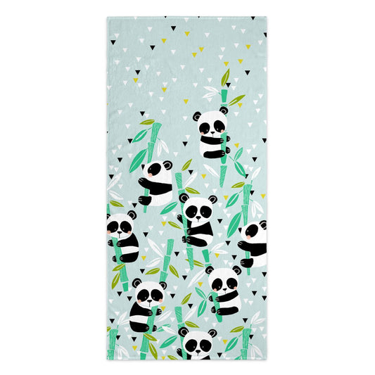 Bath towel HappyFriday Moshi Moshi Panda Garden Blue Multicolour 70 x 150 cm - MES49