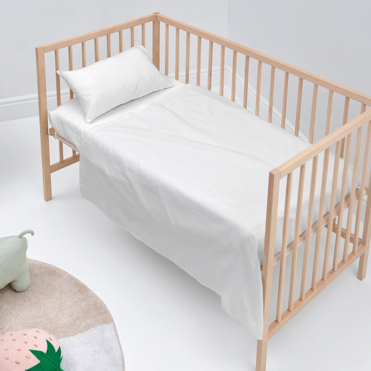 Bedding set HappyFriday BASIC KIDS White Baby Crib 2 Pieces - MES49