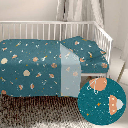 Bedding set HappyFriday HF Mini Universe Multicolour Baby Crib 2 Pieces - MES49