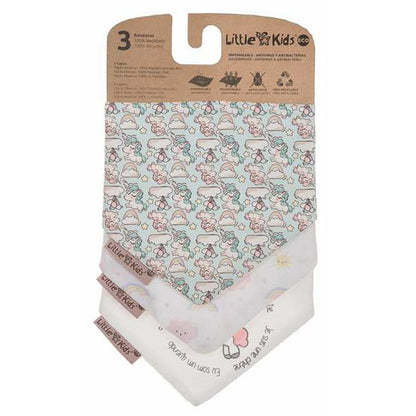 Bib Set Unicorn 42 x 16 cm 3 Pieces - MES49