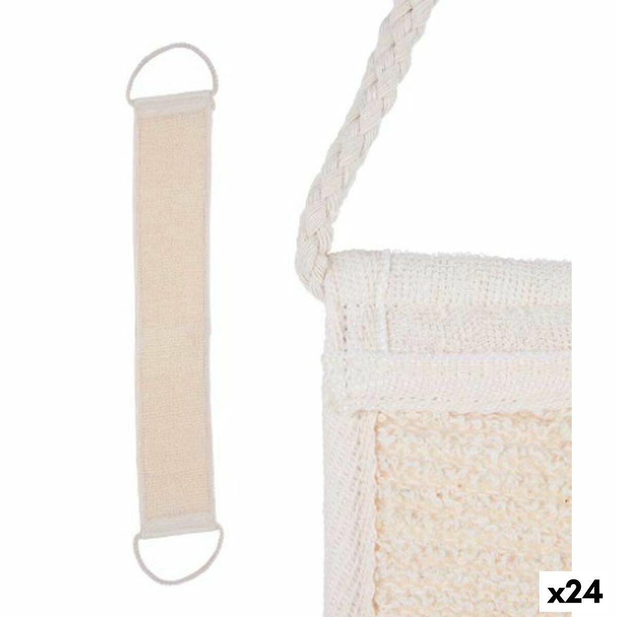 Body Sponge Berilo B7081 - 16 White Beige 20 x 2,5 x 9,5 cm With handles (24 Units) - MES49