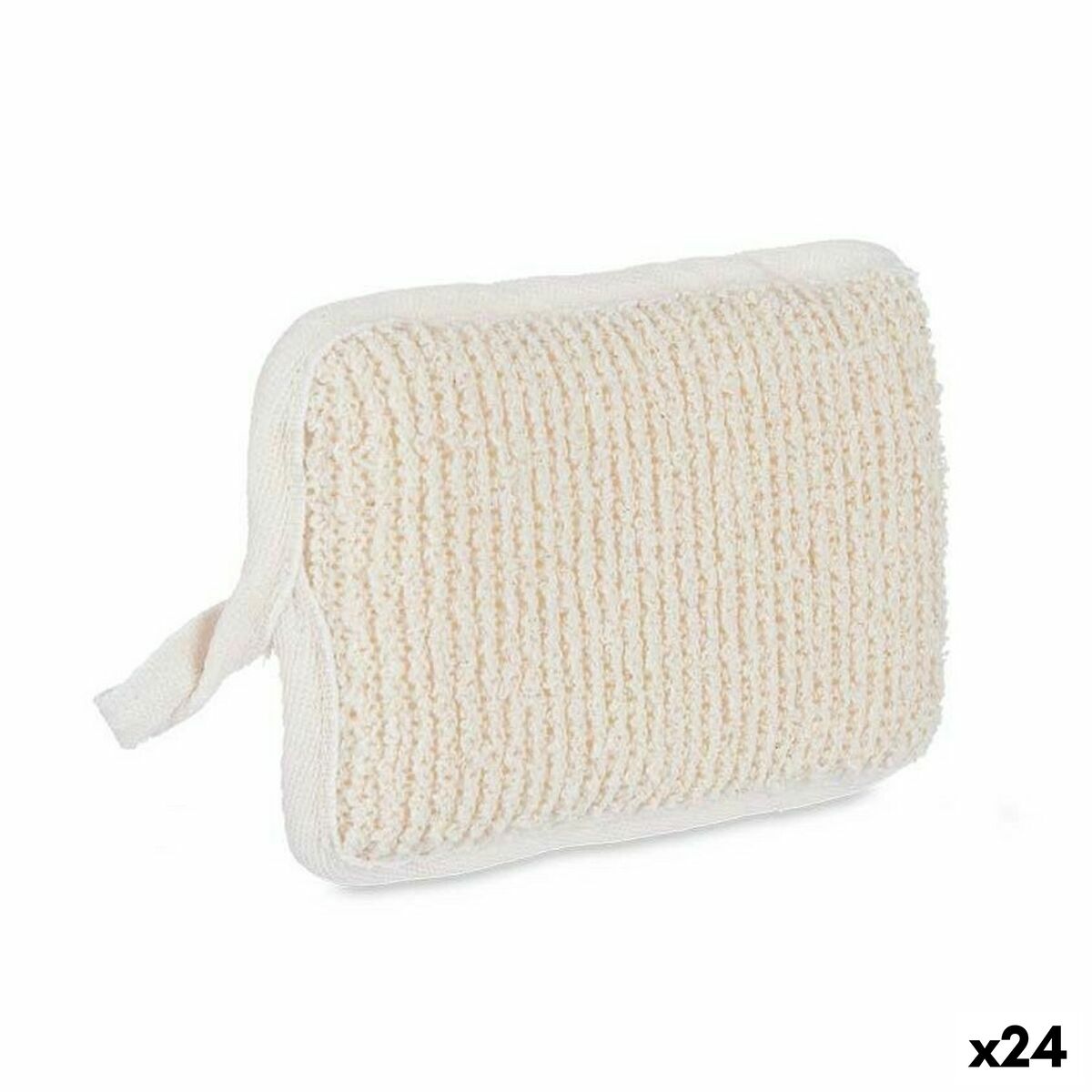 Body Sponge Berilo B7081 - 6 White Beige 11 x 16,5 x 2 cm (24 Units) - MES49