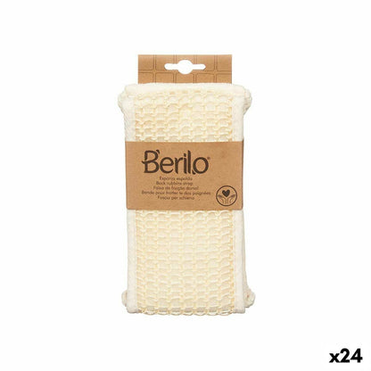 Body Sponge Berilo B7083 - 16 White 20 x 3 x 11 cm With handles (24 Units) - MES49