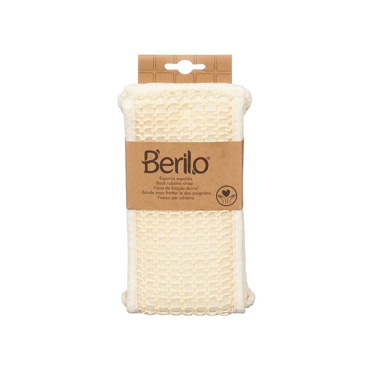 Body Sponge Berilo B7083 - 16 White 20 x 3 x 11 cm With handles (24 Units) - MES49