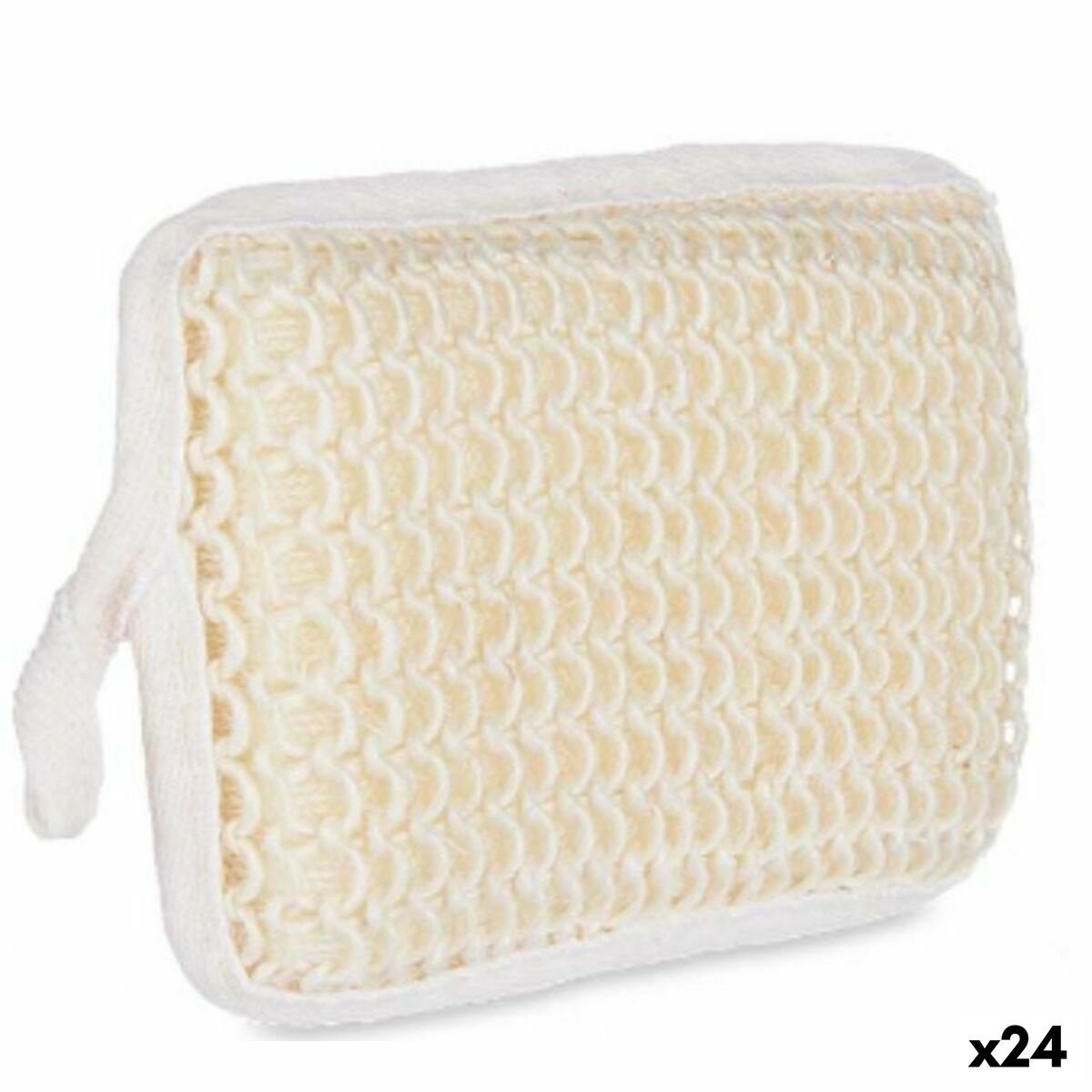 Body Sponge Berilo B7083 - 6 White Beige 11 x 16,5 x 3 cm (24 Units) - MES49