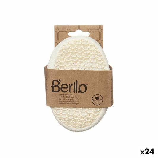 Body Sponge Berilo B7083 - 8 White Beige 11 x 15 x 5 cm (24 Units) - MES49