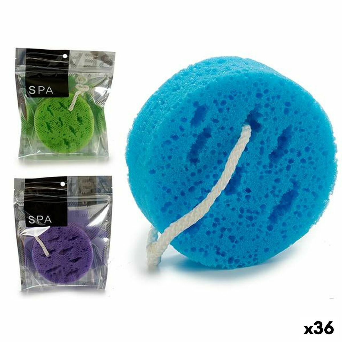 Body Sponge Circular Sponge 18 x 4 x 20 cm (36 Units) - MES49