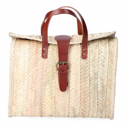 Briefcase EDM Milan 32 x 26 cm Palm leaf Buckle Leather - MES49