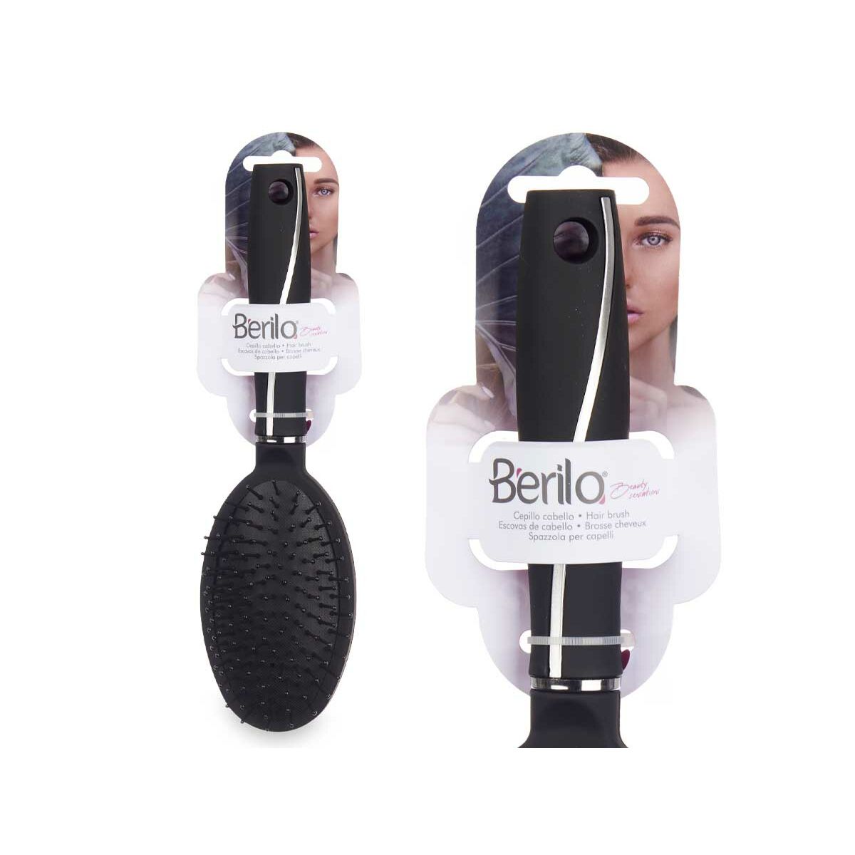 Brush Berilo 351 Black Silicone Plastic (12 Units) - MES49