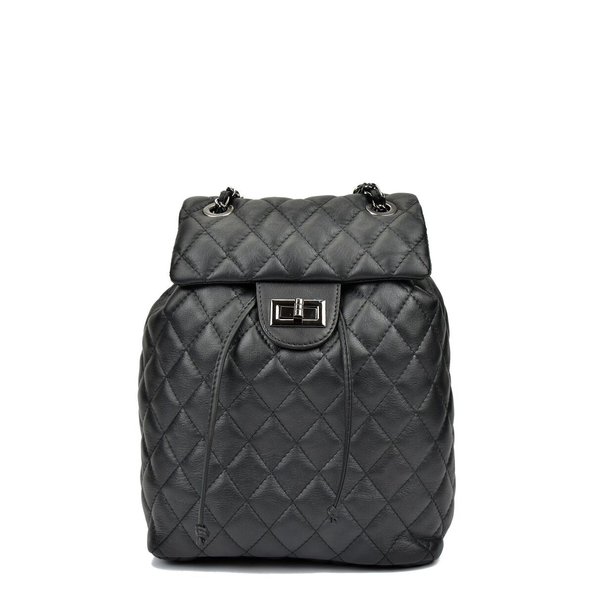 Casual Backpack Anna Luchini SS22 - AL - 2165 - NERO Black 22 x 32 x 11 cm - MES49