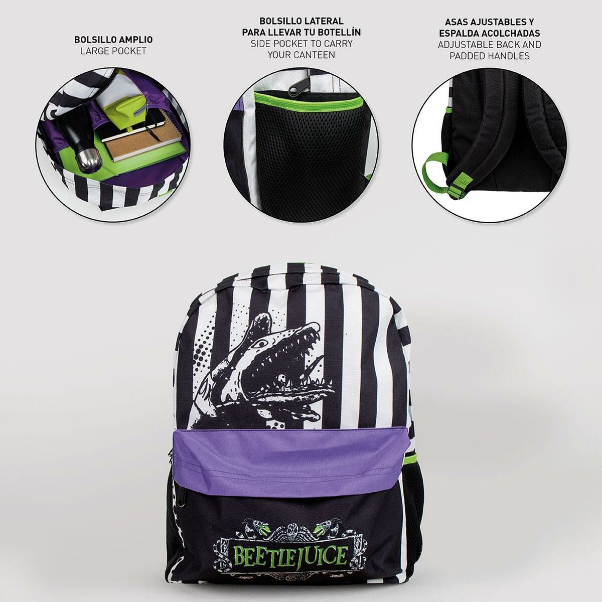 Casual Backpack Beetlejuice Multicolour 32 x 12 x 42 cm - MES49