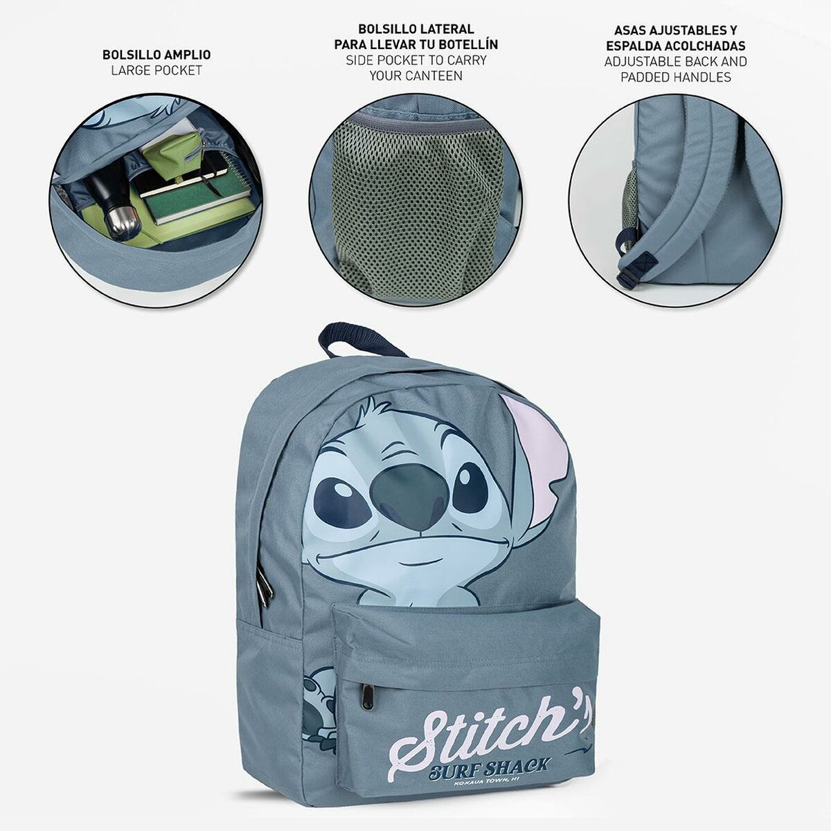 Casual Backpack Stitch Blue 32 x 4 x 42 cm - MES49