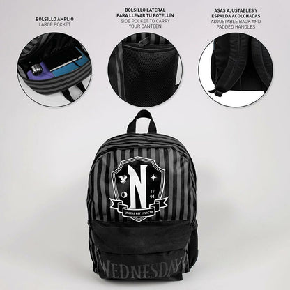 Casual Backpack Wednesday Black 32 x 12 x 42 cm - MES49