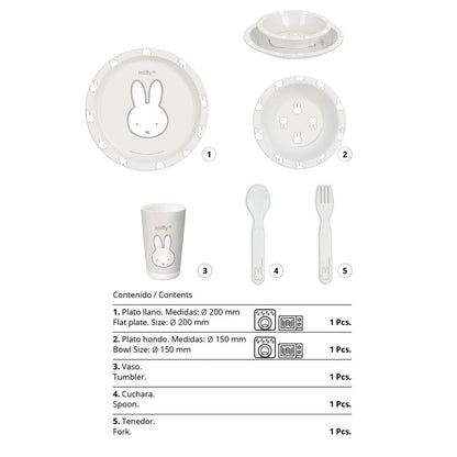 Children's dish set Miffy Niebla (5 Pieces) - MES49