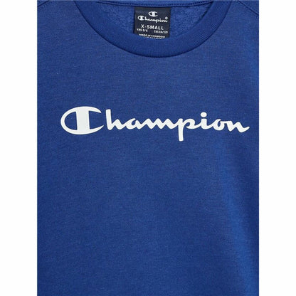 Children’s Hoodie Champion Crewneck Blue White - MES49