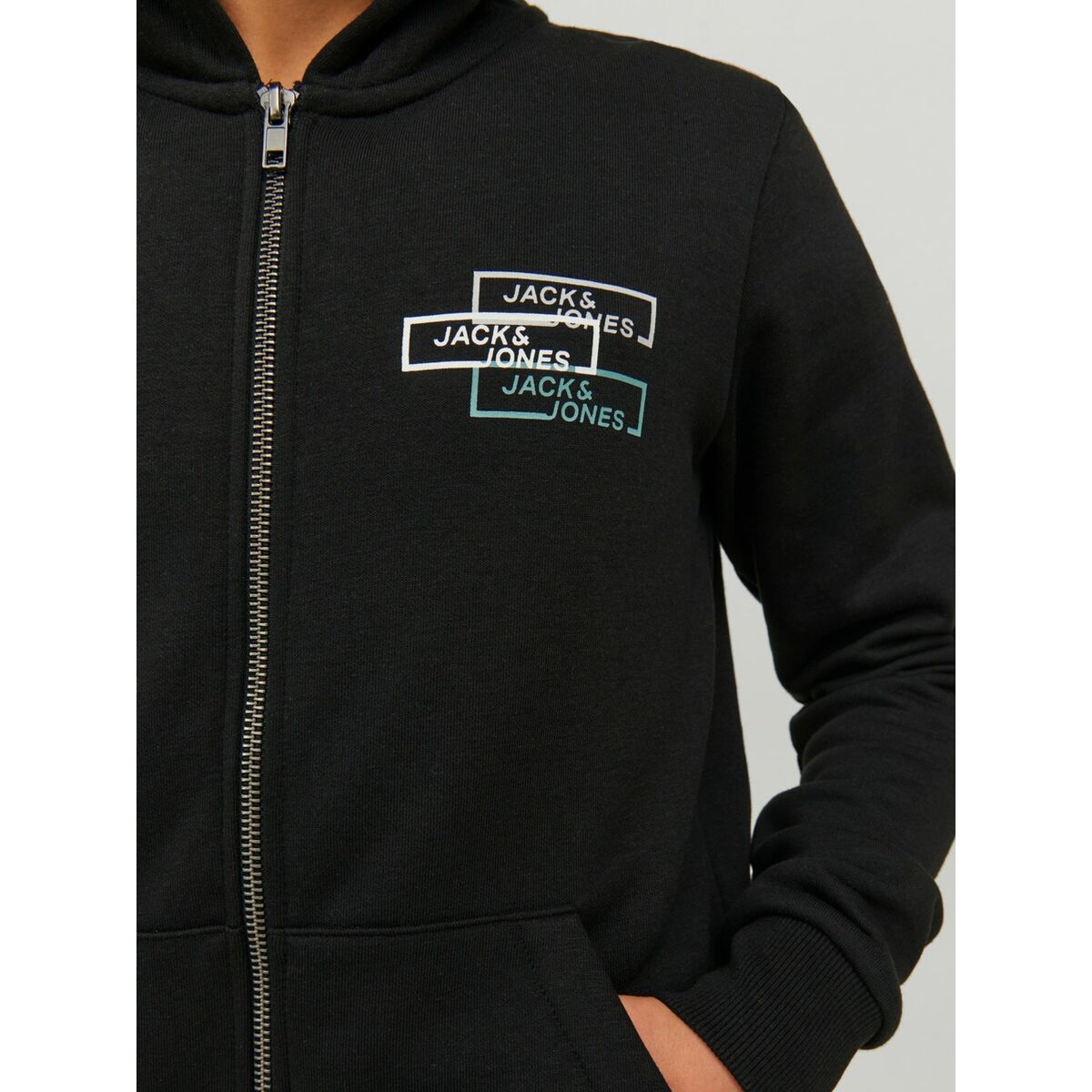 Children’s Hoodie Jack & Jones JCOSPACE LOGO SWEAT 12221210 Black - MES49