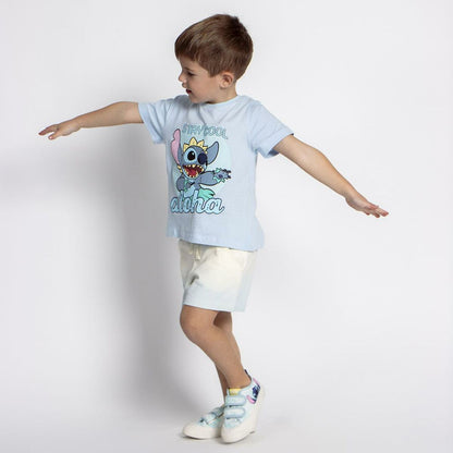 Children's Pyjama Stitch Light Blue - MES49