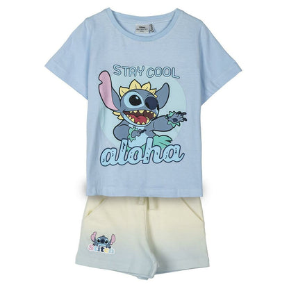 Children's Pyjama Stitch Light Blue - MES49