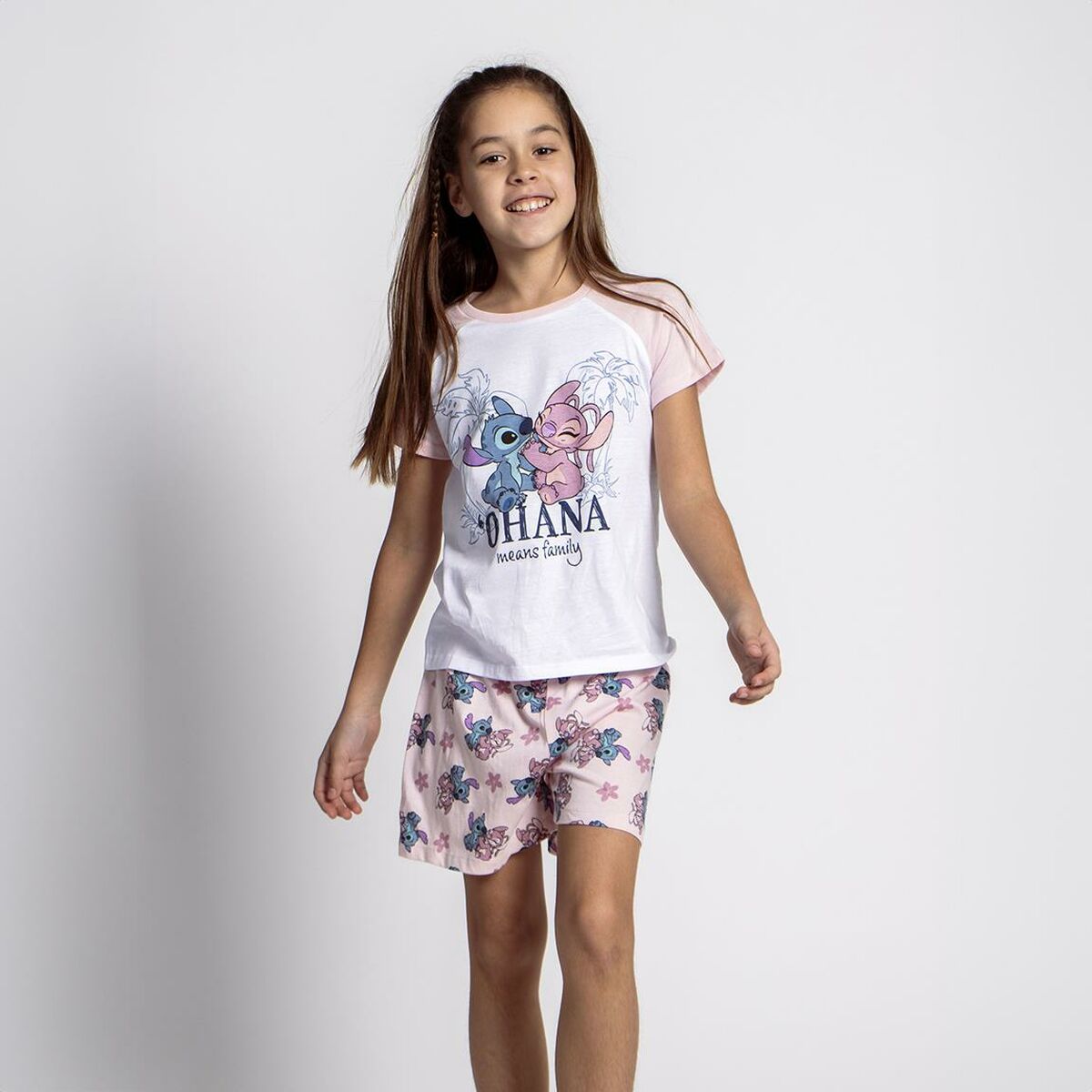 Children's Pyjama Stitch Pink - MES49