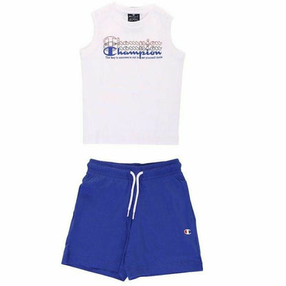 Children's Sports Outfit Champion White 2 Pieces Blue - MES49