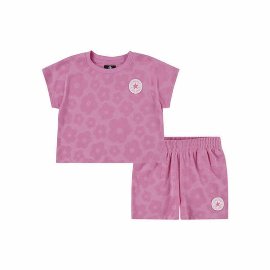 Children's Sports Outfit Converse Floral Jacquard Dark pink - MES49