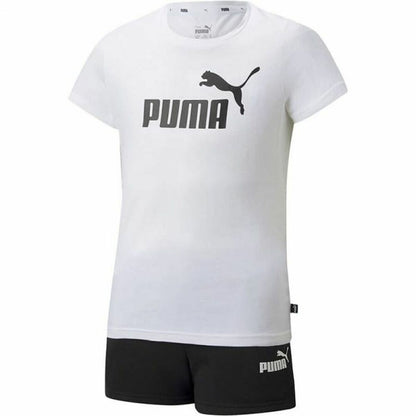 Children's Sports Outfit Puma Logo Tee White - MES49