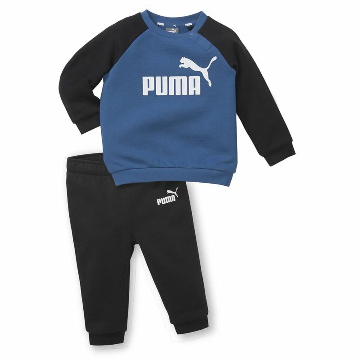 Children’s Tracksuit Puma Minicats Essentials Raglan Black Blue - MES49