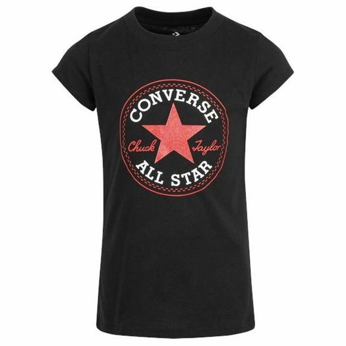 Child's Short Sleeve T-Shirt Converse Timeless Patch Black - MES49