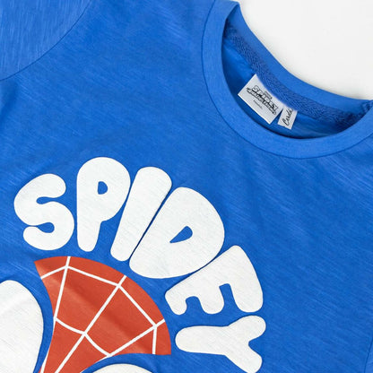 Child's Short Sleeve T-Shirt Spidey Blue - MES49