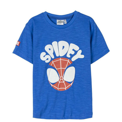 Child's Short Sleeve T-Shirt Spidey Blue - MES49